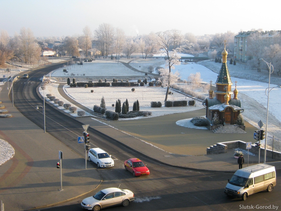 ул.Большая Горка, часовня, вид из здания Слуцкого РУЭС